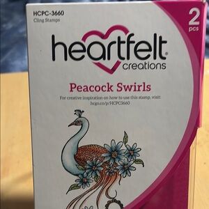 Heartfelt Creations Peacock Swirls Cling Stamps
